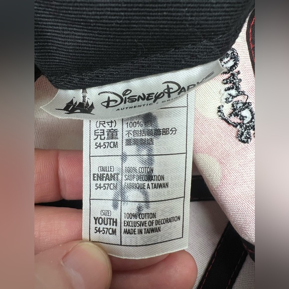 MINNIE MOUSE EARS DISNEY PARKS YOUTH BASEBALL CAP POLKA DOT ADJUSTABLE RED/BLK! - Picture 3 of 9